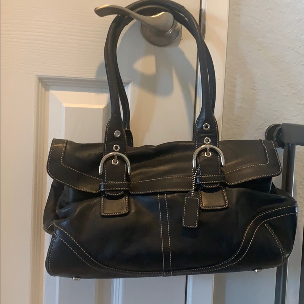 Authentic Coach Black Leather Bag
